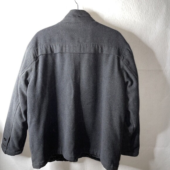 BKE Mens Large Dark Gray Jacket Coat Lined Quilted Wool Winter Warm Athletic Fit - Picture 7 of 9